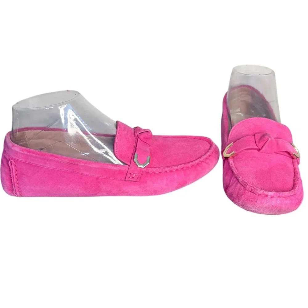 Cole Haan Pink Suede Loafers‎ Driving Moccasins Women's Size 6.5